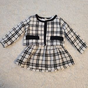 Baby Plaid Dress and Cardigan Set